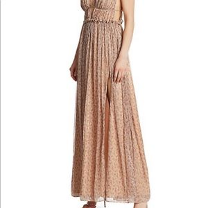 Jonathan Simkhai Women's Plunging Metallic Plisse Gown - Rose